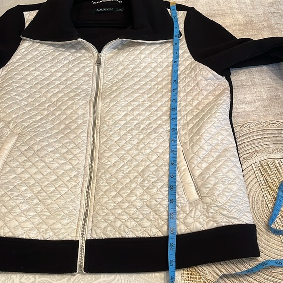 Lauren Ralph Lauren Women's Diamond Quilted Fleece Jacket Full Zip Large in EUC - Picture 7 of 8